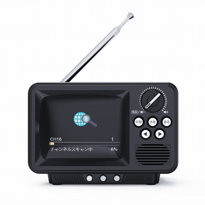 WINTECH 2.8インチ 液晶付きワンセグテレビ レトロデザイン TVR-RT1-K ブラック ポータブルワンセグテレビ