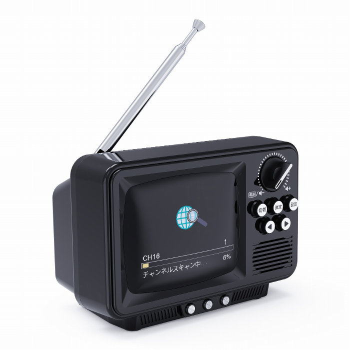 WINTECH 2.8インチ 液晶付きワンセグテレビ レトロデザイン TVR-RT1-K ブラック ポータブルワンセグテレビ
