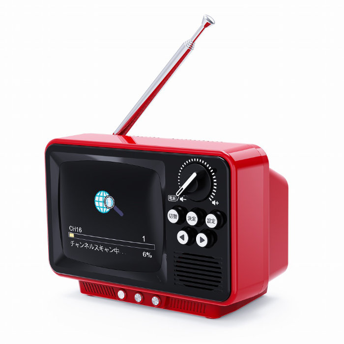 WINTECH 2.8インチ 液晶付きワンセグテレビ レトロデザイン TVR-RT1-RD レッド ポータブルワンセグテレビ