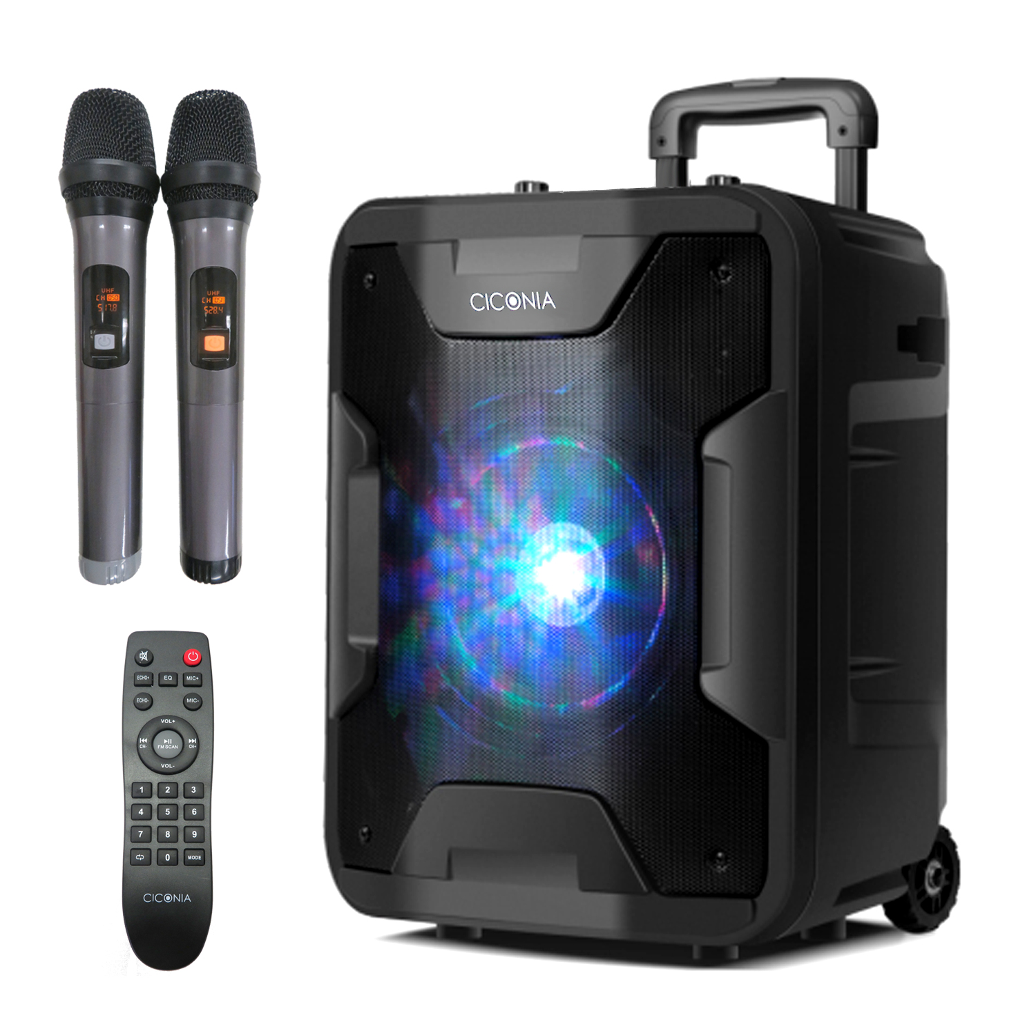 CICONIA チコニア ポータブルスピーカー ワイヤレスマイク2本付き TY-1900