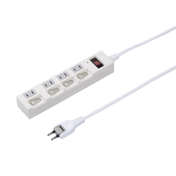 YAZAWA ヤザワ OAタップ 個別集中スイッチ付 節電タップ 4個口 5m 白 Y02BKS455WH ホワイト ヤザワコーポレーション