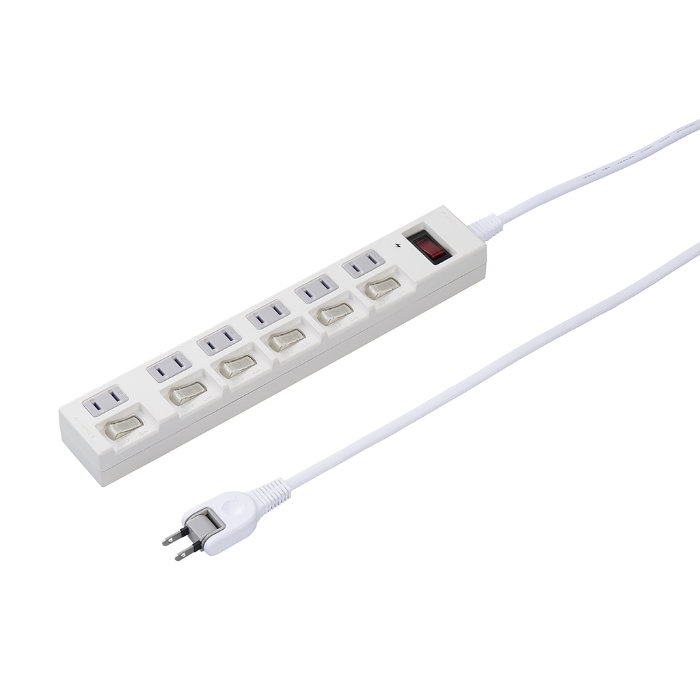 YAZAWA ヤザワ OAタップ 個別集中スイッチ付 節電タップ 6個口 5m 白 Y02BKS675WH ホワイト ヤザワコーポレーション