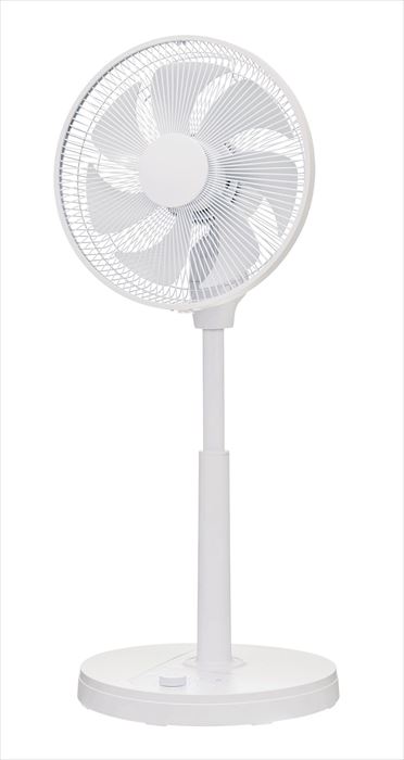 ユアサプライムス YUASA DC 扇風機 90°上向きDC扇風機 DCモーター タイマー付き 首振り 風量調節可能 YKT-D3423GFR-W ホワイト