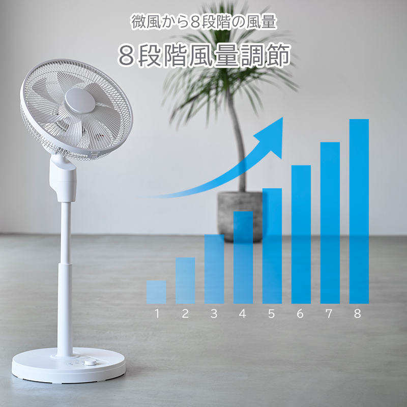ユアサプライムス 扇風機 DCモーター 真上可能 リビングファン YKT-D3423HFR-C ベージュ