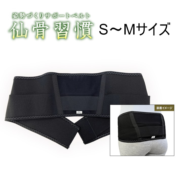姿勢づくりサポートベルト 仙骨習慣 S～Mサイズ YSGS-9601M ブラック テイチクエンタテイメント