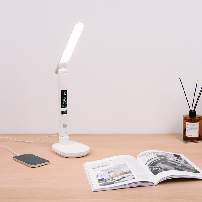 ゼピール LED スタンドライト デジタル表示付 ZLT-20B-W ホワイト