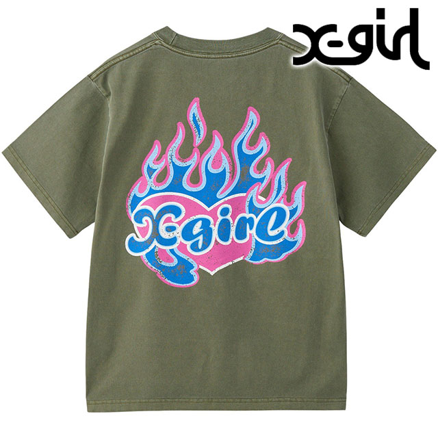 [ ブランド ] エックスガール X-girl [ ジャンル ] Tシャツ／半袖 [ 素 材 ] 綿100％ [ サイズ ] 着丈×身幅×肩幅×袖丈（cm） Sサイズ：54×46×40×17 Mサイズ