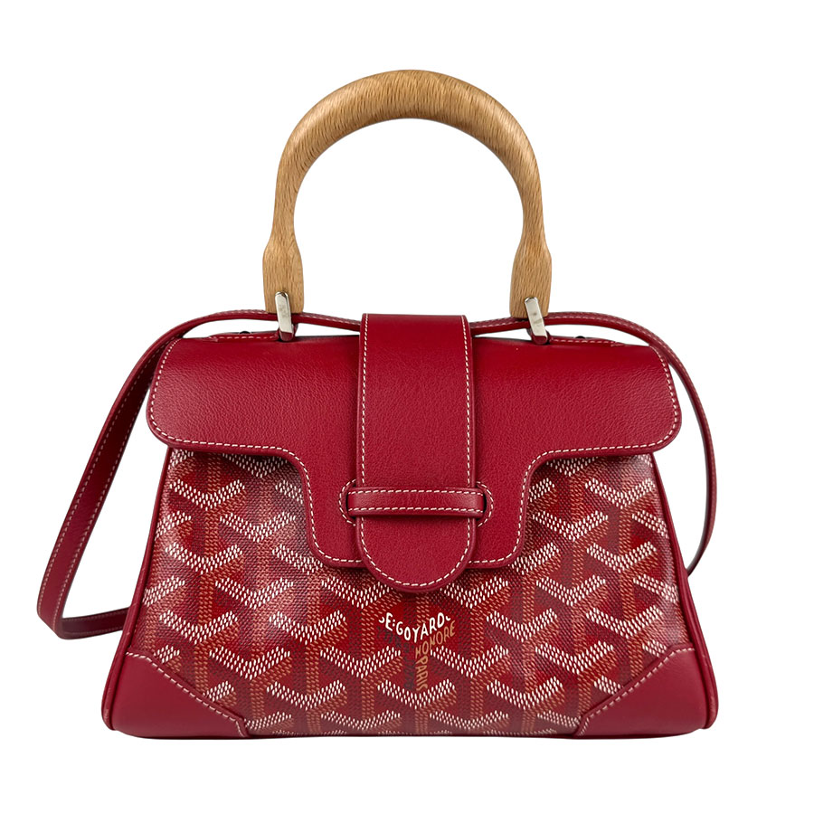 GOYARD ゴヤール サイゴン ミニ ハンドバッグ ショルダーバッグ レッド 14060 レディース【中古】 z5791