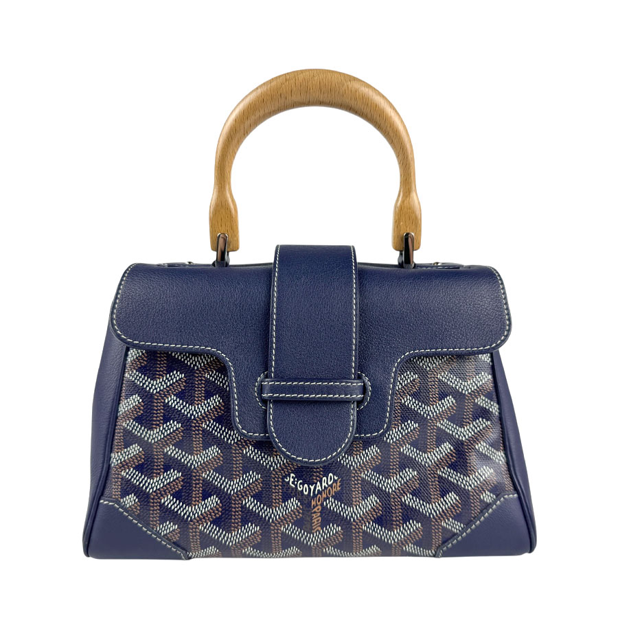 GOYARD ゴヤール サイゴン ミニ ハンドバッグ ショルダーバッグ ネイビー 14066 レディース【中古】 z5858