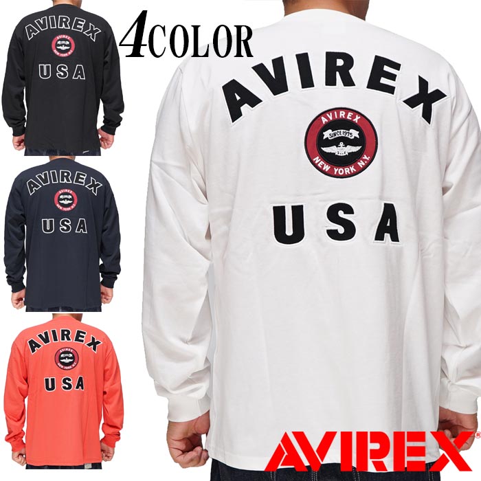 AVIREX アヴィレックス アビレックス 長袖 Tシャツ プリントTシャツ ロンT メンズ ヴァーシティー ロゴ 6123448 送料無料