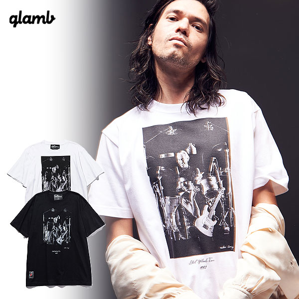 glamb グラム【Tシャツ＆ギターピック】・ 1990年のSteel Wheels Tour 東京公演で撮影された有賀幹夫によるライブフォトを使用・ キース・リチャーズとチャーリー・ワッツがステージ