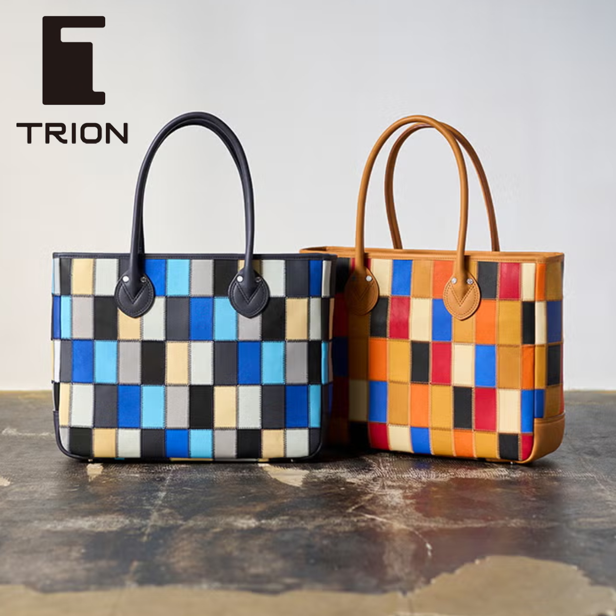 トライオン TRION PANELシリーズ トート横型 マルチカラー トートバッグ カジュアル バッグ 野球 グラブレザー 革 本革 バッグ 手掲げバ