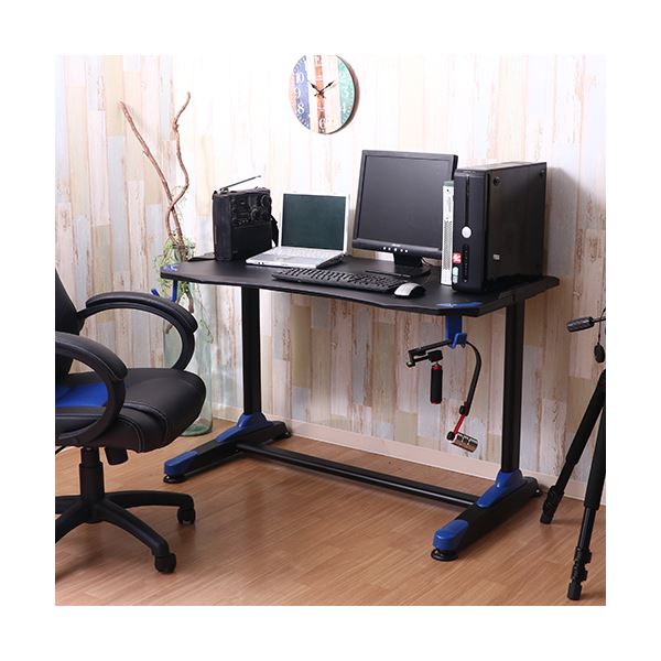 ゲーミング デスク GAMING DESK XeNO（ゼノ） イージー01 BLUE 〔幅120×奥行65cm〕 【北海道・沖縄・離島配送不可】