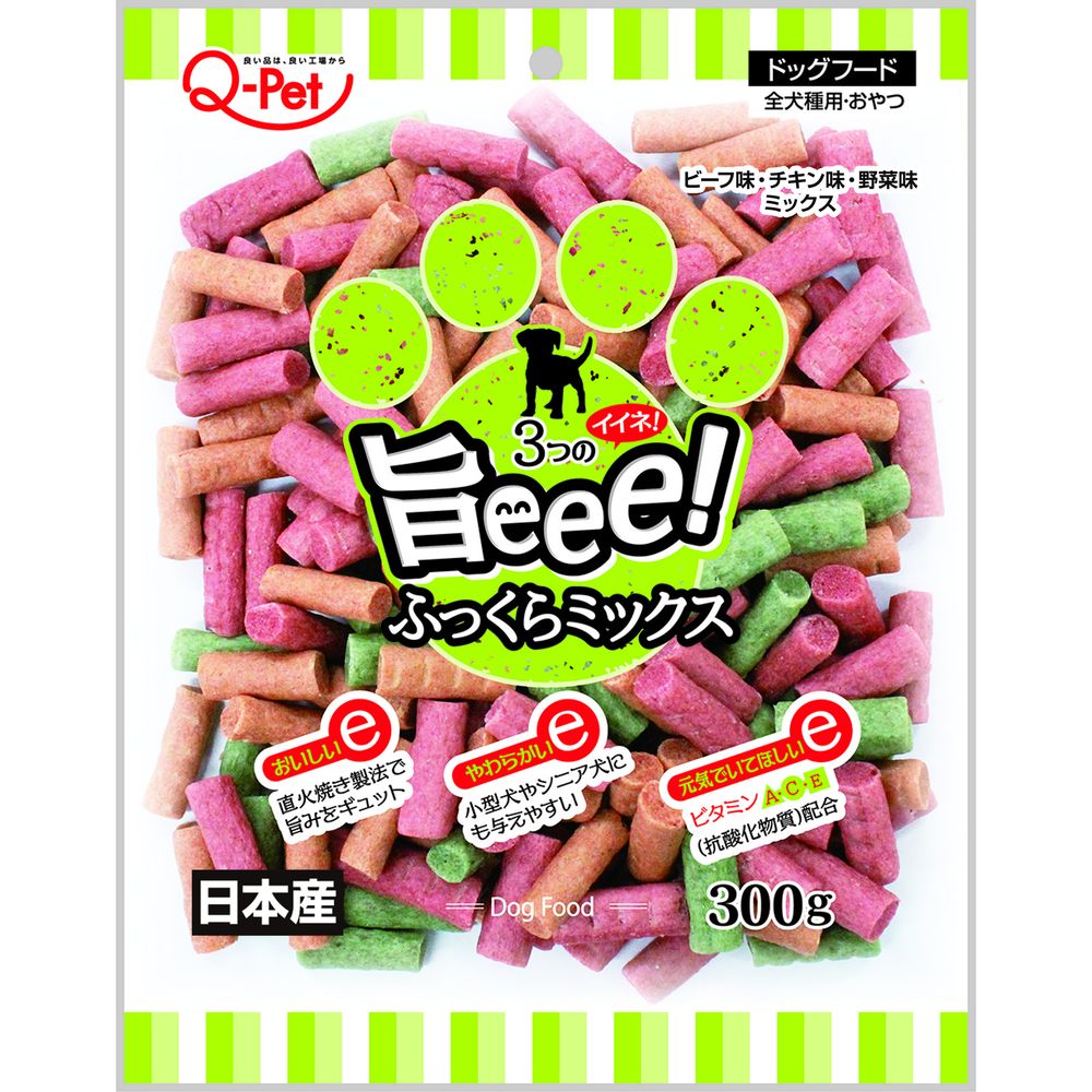 美味しく・ふっくら・愛犬の健康維持独自の直火焼き製法で、お肉の旨みをギュッと閉じ込めて、おいしく仕上げました。老化や病気の原因となる酸化抑制する働きのあるビタミンA・C・E（抗酸化物質）を配合しました