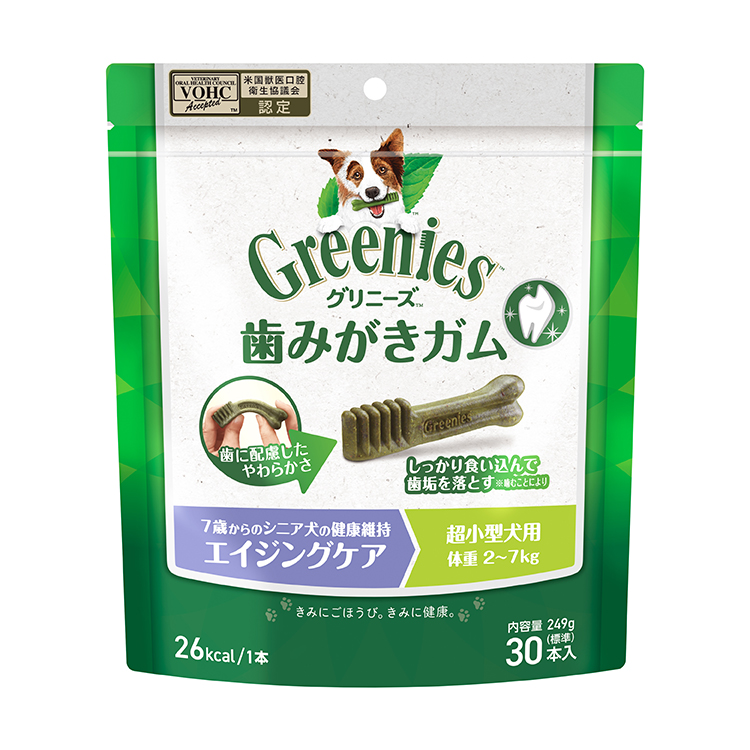 商品特徴 独自のブラシ型形状と弾力性で噛む事で歯垢を落とす効果。主原料は自然素材で愛犬が喜ぶ美味しさ。おやつだけどドライフードと同じ総合栄養食。シニア犬でもしっかり噛める硬さや弾力性で関節の健康維持に
