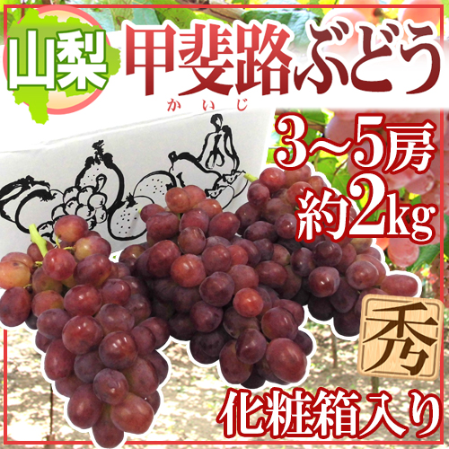 "山梨産 甲斐路ぶどう" 秀品 3〜5房 約2kg 化粧箱【予約 9月中旬以降】 送料無料