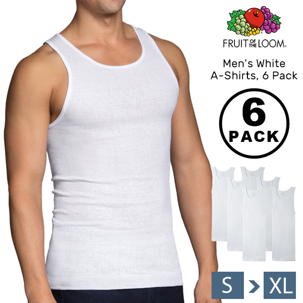 ■ブランド FRUIT OF THE LOOM 【フルーツ オブ ザ ルーム】 ■商品名 Men's White A-Shirts, 6 Pack (メンズ ホワイト A-シャツ 6パック)