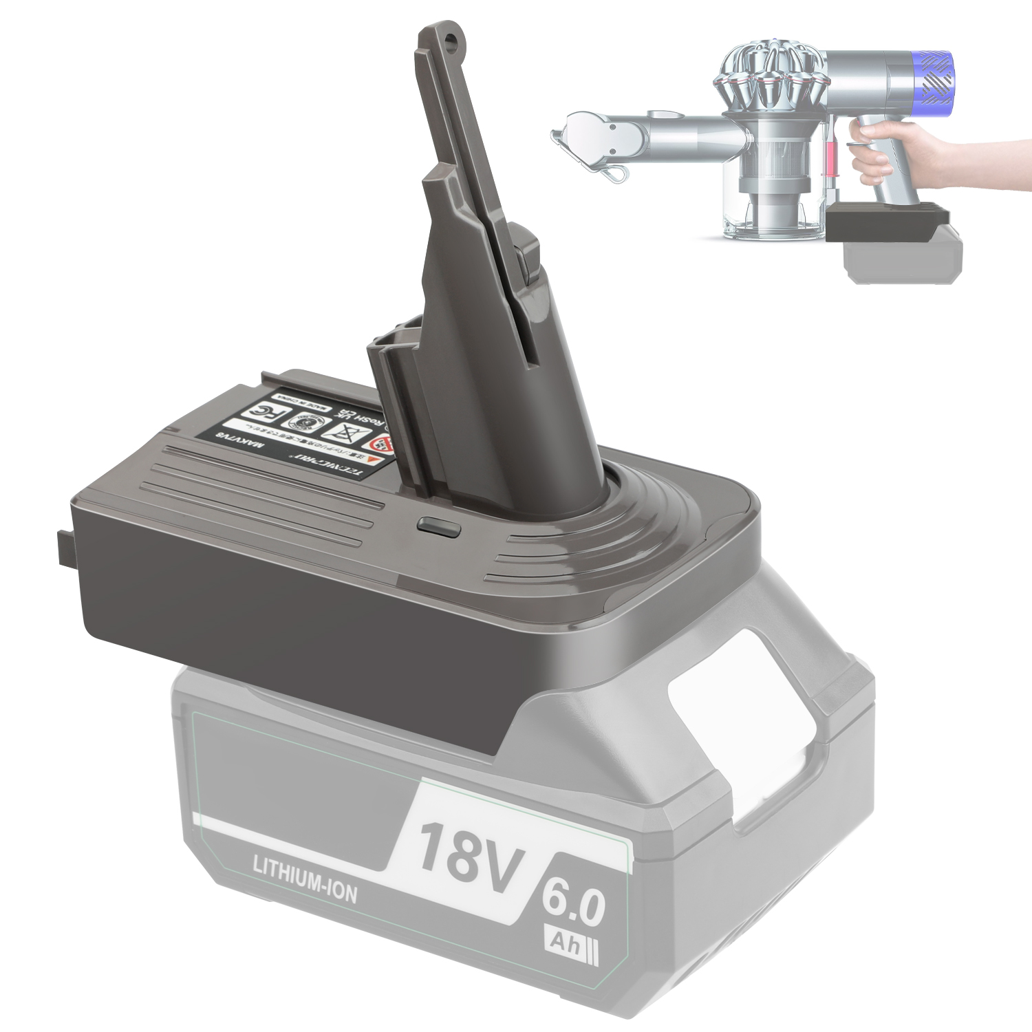 ダイソン Dyson マキタ 変換 V7 V8 アダプター 18V バッテリーアダプター Makita マキタバッテリー 18V 対応ダイソン機種V7 SV11/HH11 V