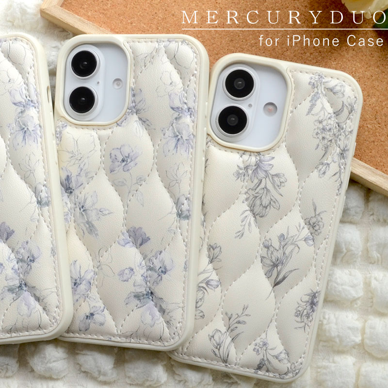 iPhone17 ケース ブランド MERCURYDUO マーキュリーデュオ キルティング 背面ケース iphone16 ケース かわいい スマホケース iphone15 ケ