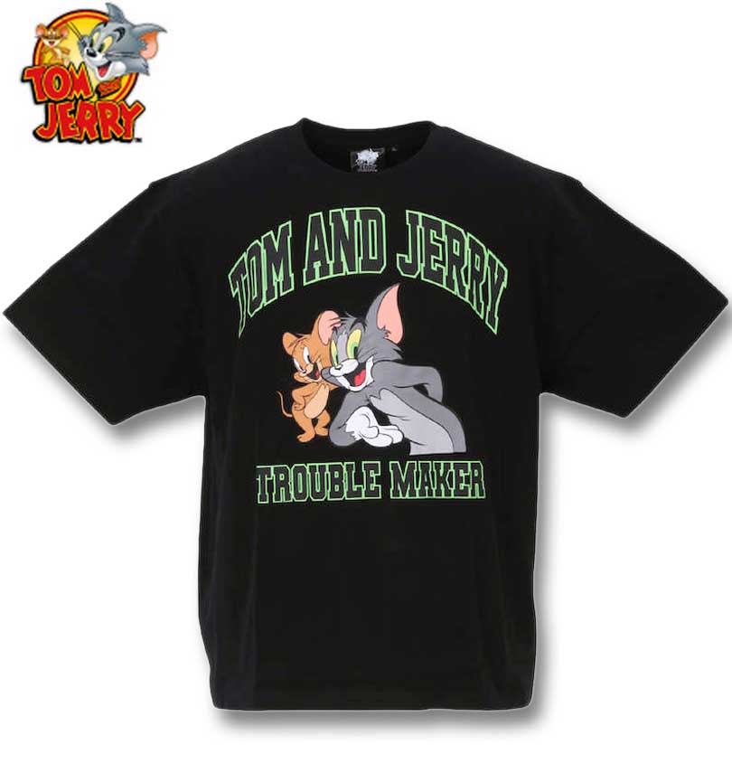 TOM and JERRY(トムアンドジェリー)の天竺プリント半袖Tシャツです。 サイズ バスト 総丈 裾周り 肩幅 袖丈 アームホール 袖口 cm 3L 130 78 130 58 24 60 42