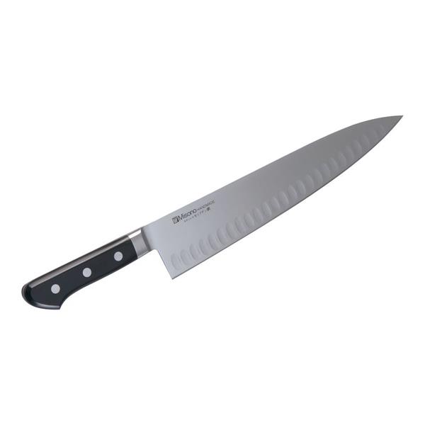 品番：No.562 牛刀サーモン 商品仕様：●サイズ：全長330mm、刃渡り210mm ●重量：150g ●材質：ハイカーボン高級13クロム・ステンレス・モリブデン鋼 ・ハンドル…黒強化木 送料に関し