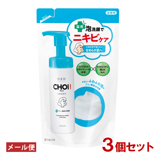 【メール便送料無料】※2セット以上ご注文の場合は複数便扱いにさせて頂きます。※他商品同梱不可アミノ酸系洗浄成分配合ふわふわ泡洗顔、詰替用。くり返しがちなニキビ・肌荒れに。薬用処方でニキビを予防してニキ