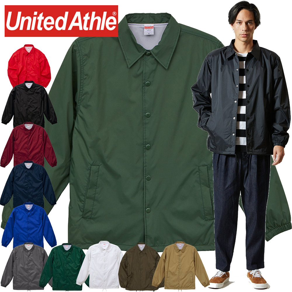 定番コーチジャケットに細かなギミックを加えたアイテム シンプルかつ定番スタイルながら"United Athleらしさ"が詰まったコーチジャケット。 ドットボタン・ドローコード・ステ