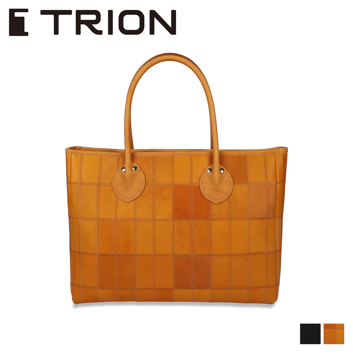 トライオン TRION バッグ トートバッグ メンズ レディース パネルレザー 横型 TOTE ブラック ブラウン 黒 DPC260