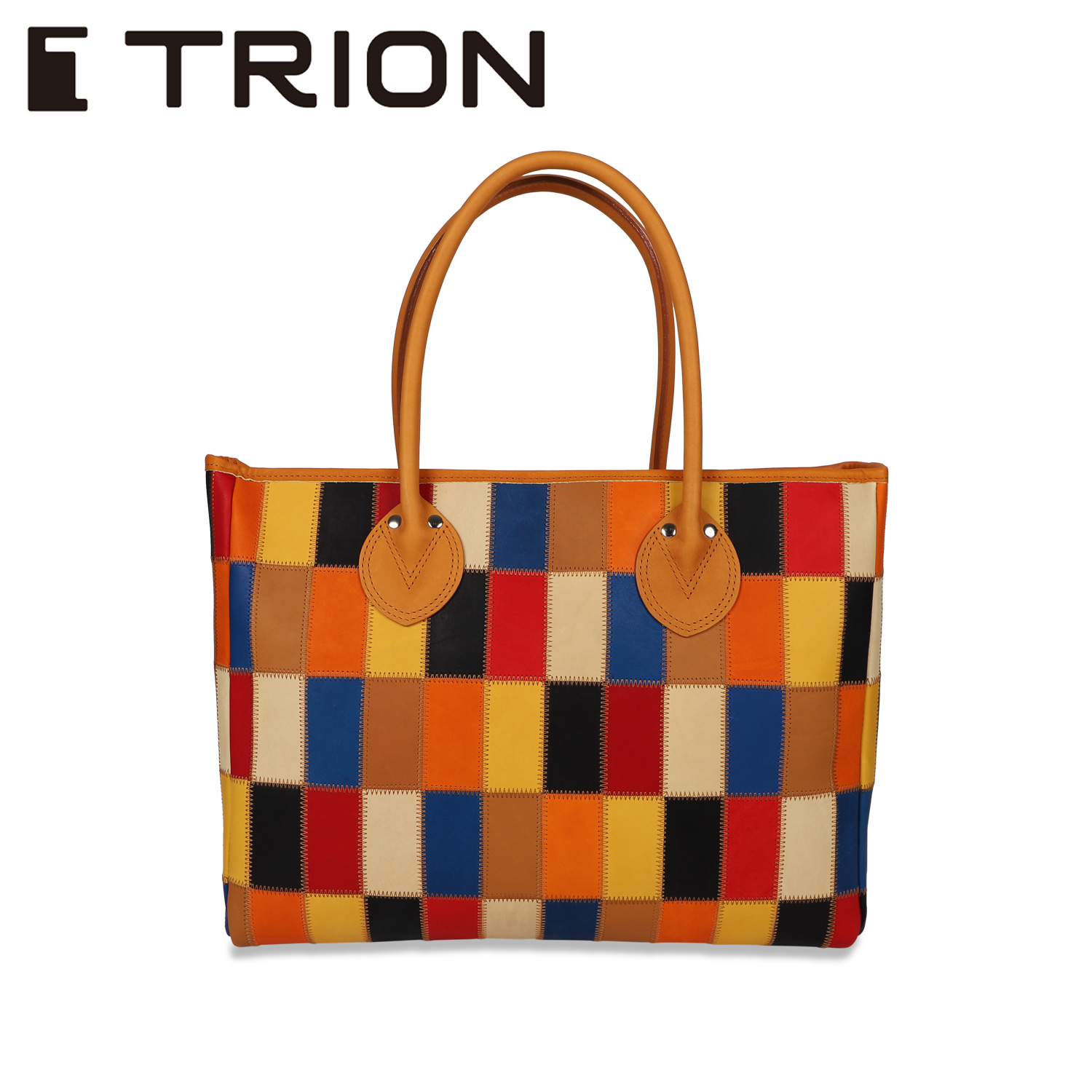 トライオン TRION バッグ トートバッグ メンズ レディース パネルレザー 横型 TOTE マルチカラー DPC260M