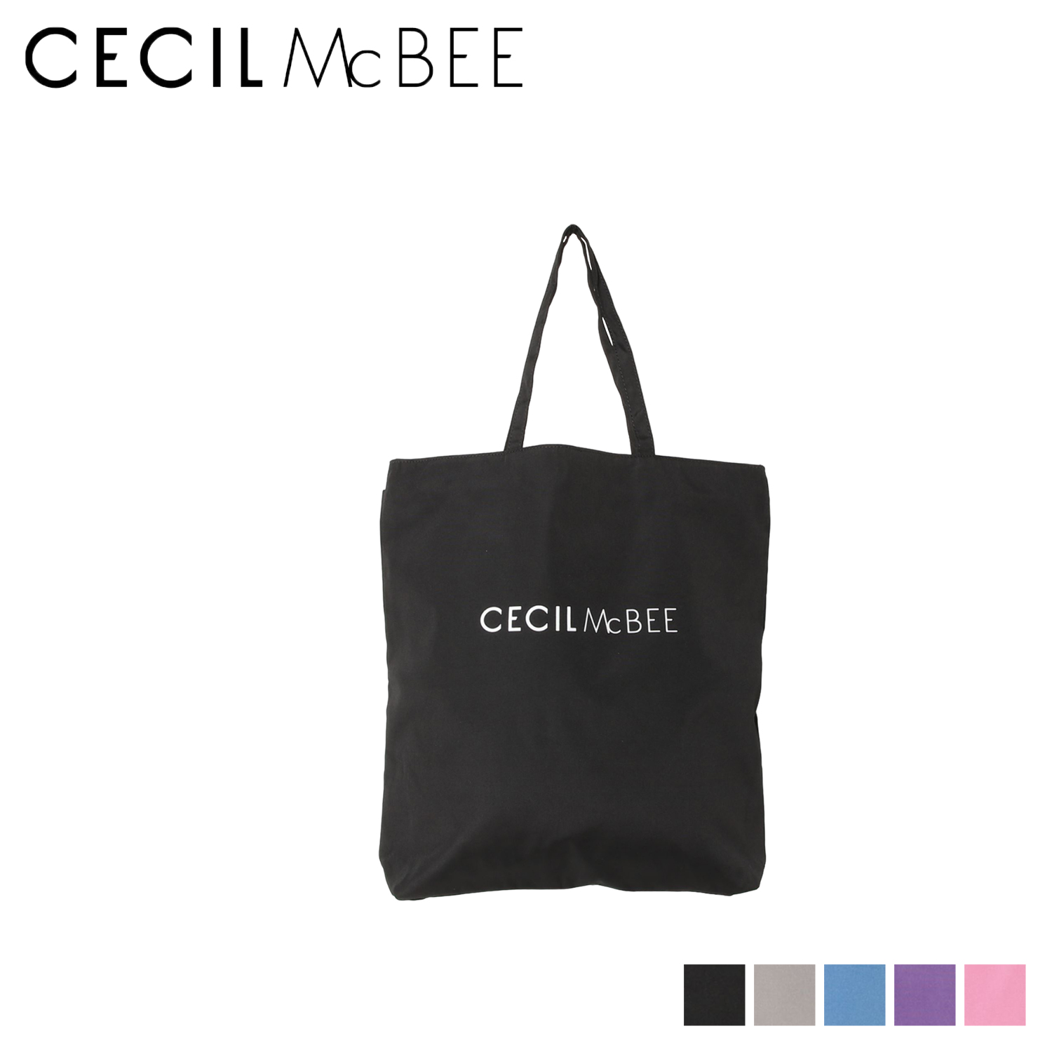 セシルマクビー CECIL McBEE トートバッグ レディース カラービッグト ブラック グレー ブルー パープル ピンク 黒 CM121142