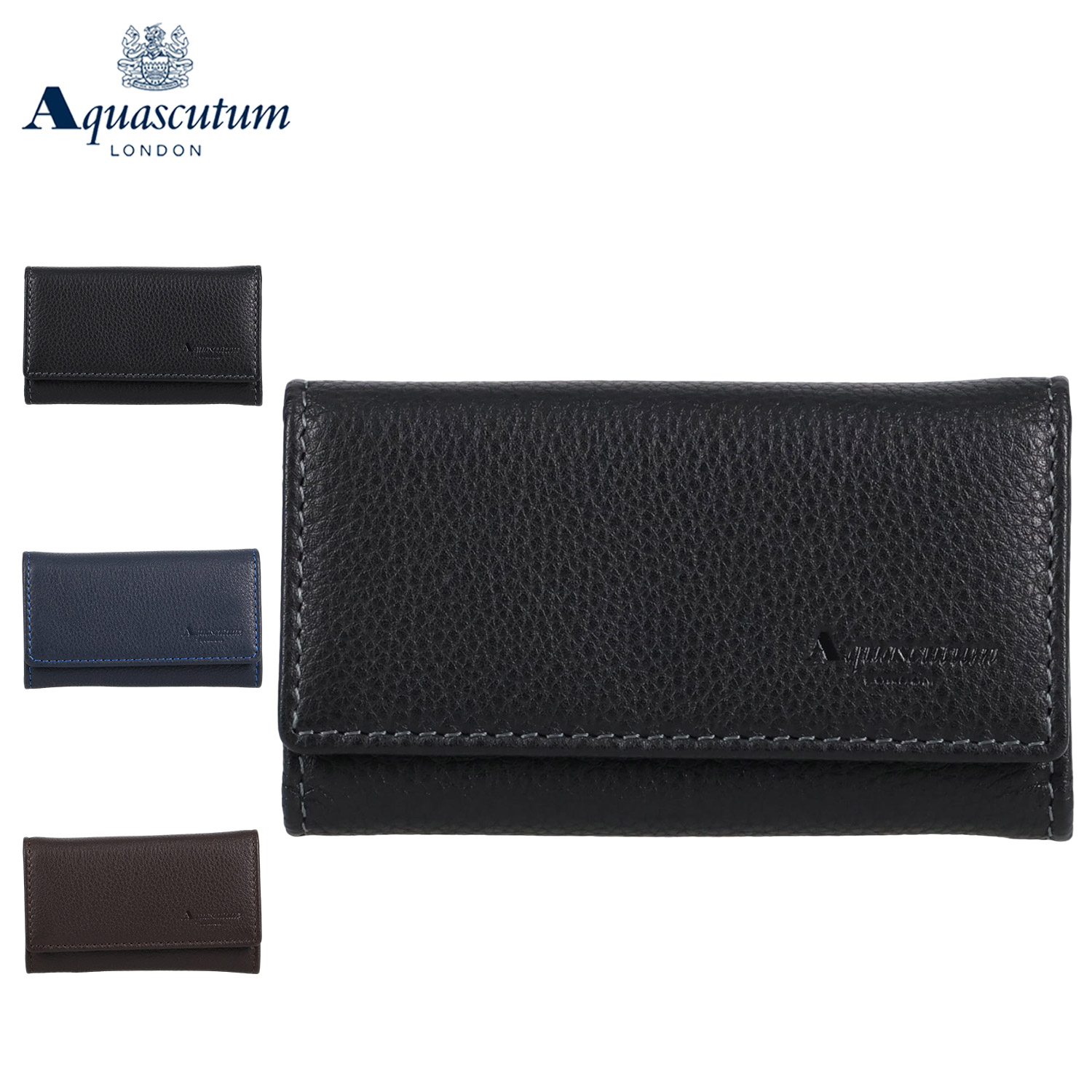 アクアスキュータム AQUASCUTUM キーケース キーホルダー メンズ 4連 本革 エプソン AQW-00341
