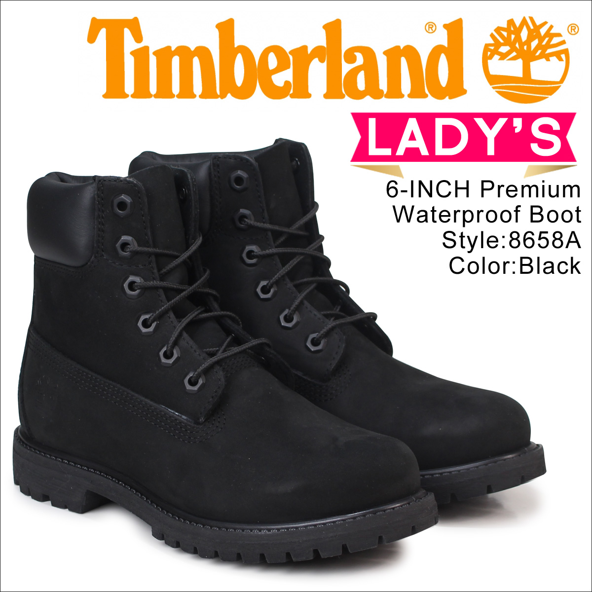 ティンバーランド Timberland ブーツ レディース 6インチ 8658A Wワイズ プレミアム 防水