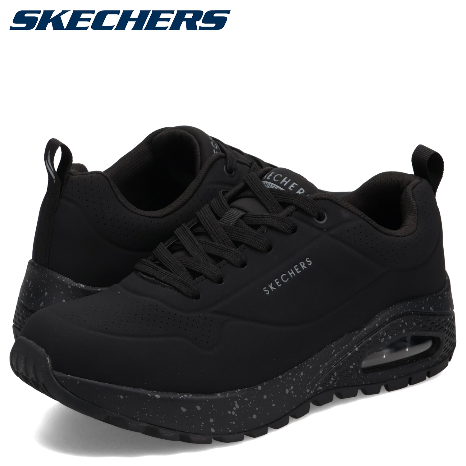 スケッチャーズ SKECHERS ウノ ラギッド ウォータープルーフ スニーカー メンズ 防水 UNO RUGGED WATERPROOF ブラック 黒 183048