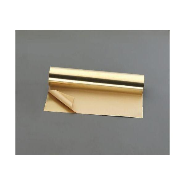 ED1141212 エスコ EA440ER-13 ４００ｘ６００ｘ０．１ｍｍ 真鍮薄板 粘着付・ロール巻 EA440ER13【キャンセル不可】