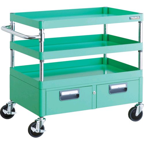 ED2261606 トラスコ TRUSCO PEW-773W-YG ツールワゴン フェニックスワゴン 省音 ７５０Ｘ５００ＸＨ７４０ ２列引出付 ヤンググリーン PEW7