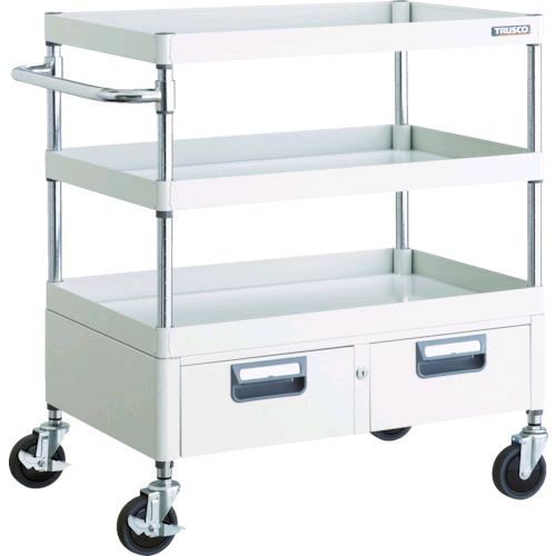 ED2261664 トラスコ TRUSCO PEW-973W-W ツールワゴン フェニックスワゴン 省音 ７５０Ｘ５００ＸＨ８８０ ２列引出付 ホワイト PEW973WW