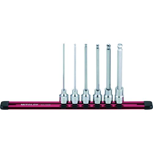 ED3294168 ミトロイ HHB307ML ３／８ ヘックスソケット ボールポイント ロング ホルダーセット ６コマ７点