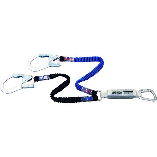 ED3294196 タイタン HL-ZCW-130 ＥＸ−ｚｅｒｏ 伸縮ストラップ式 ＴＹＰＥ−１ ランヤードブラック／ブルー ダブル １３０ｋｇル １３０ｋｇ HLZCW