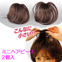 気軽につむじや分け目などをボリュームアップできると大人気の モアヘアピース から、さらにミニサイズでお得な２個組の ミニヘアピース が登場！気になる薄い部分をカバーするのに使用できます。その他、ご自分