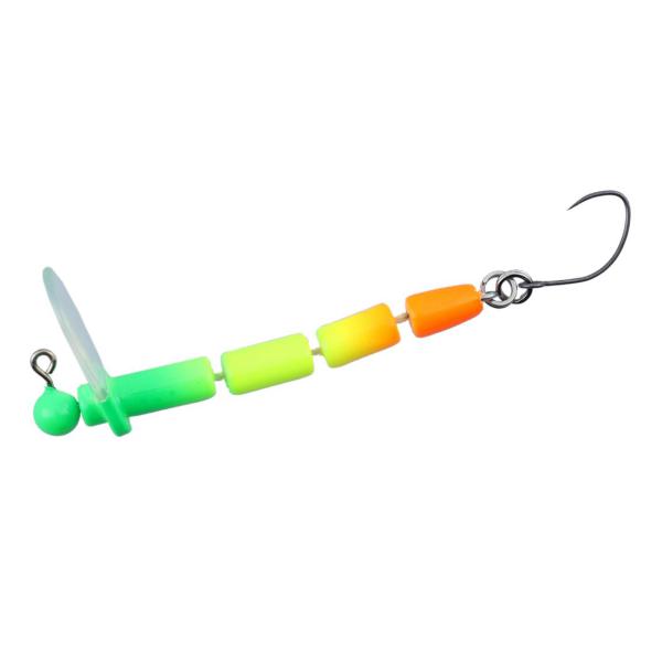 一口サイズのミミズアクションルアー 小型のトラウトにも対応！■ 上リップ+4連結ジョイントによる今までに見たことの無いミミズアクションプラグ。■投げてゆーっくり巻くだけでプラグでありながらまるでワーム