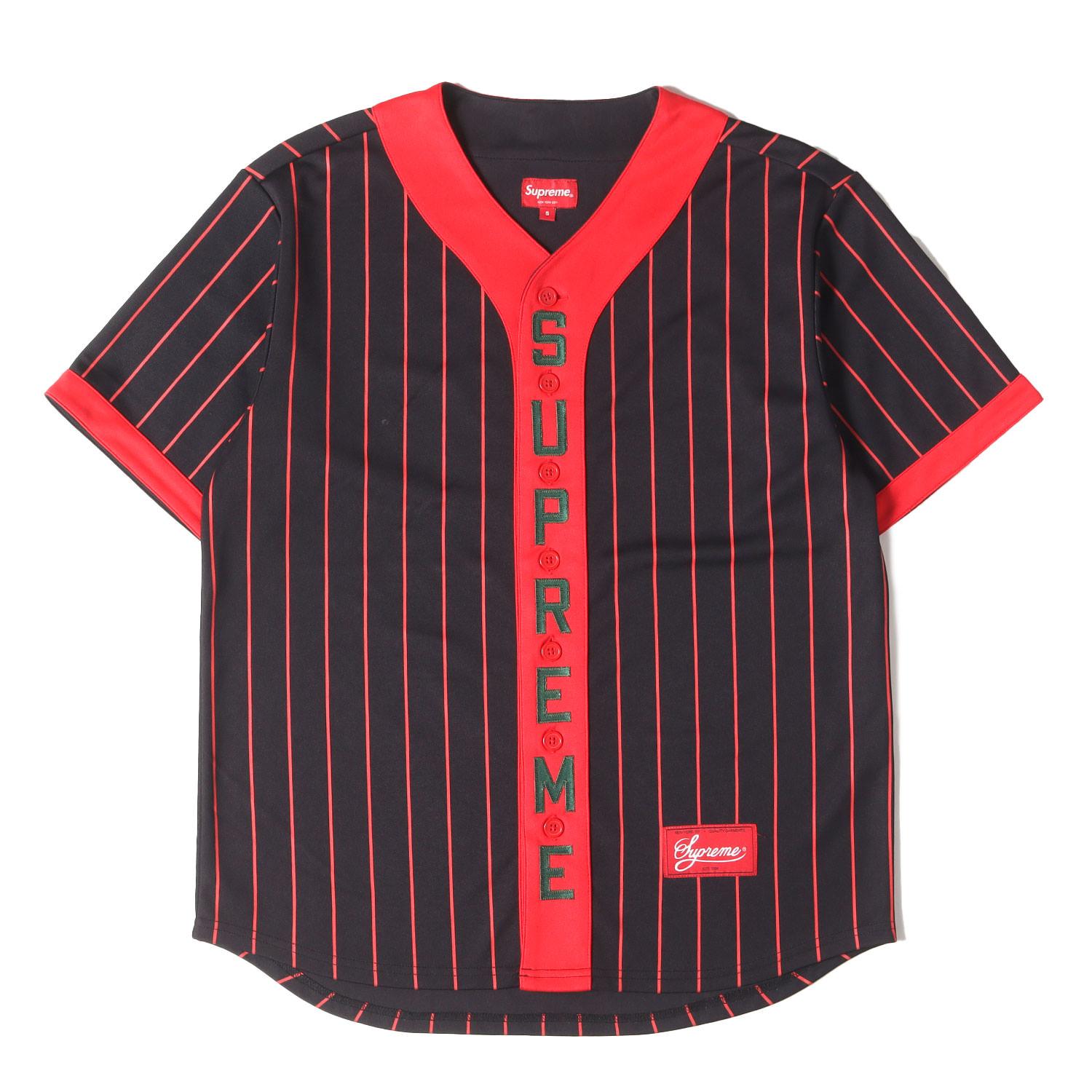 ブランド名: Supreme (シュプリーム)リリース時期: 2018年秋冬正式タイトル: Vertical Logo Baseball Jersey素材: ポリエステル100%付属品: なし〈キーポ