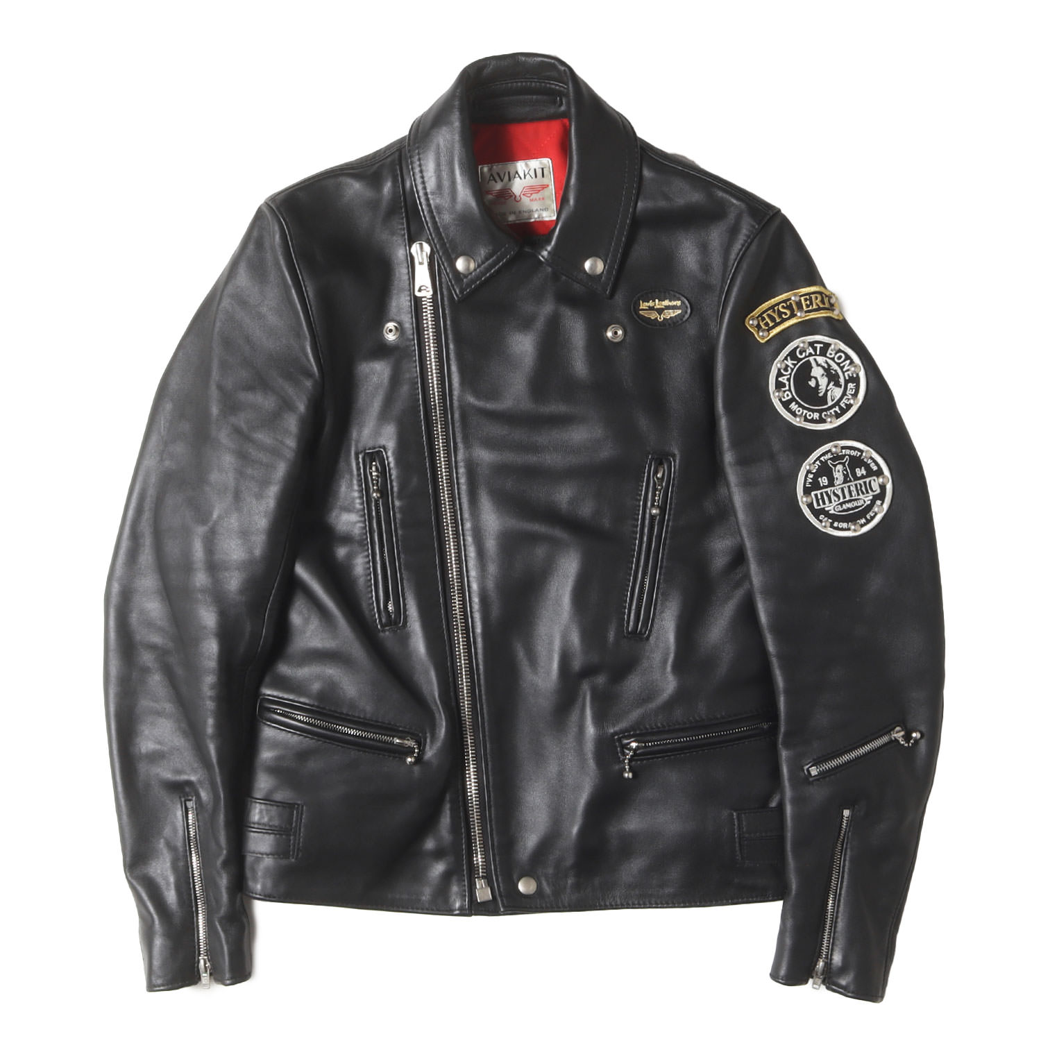 HYSTERIC GLAMOUR ヒステリックグラマー ジャケット ブラック 黒 サイズ:M Lewis Leather ライトニング レザー ダブルライダースジャケ