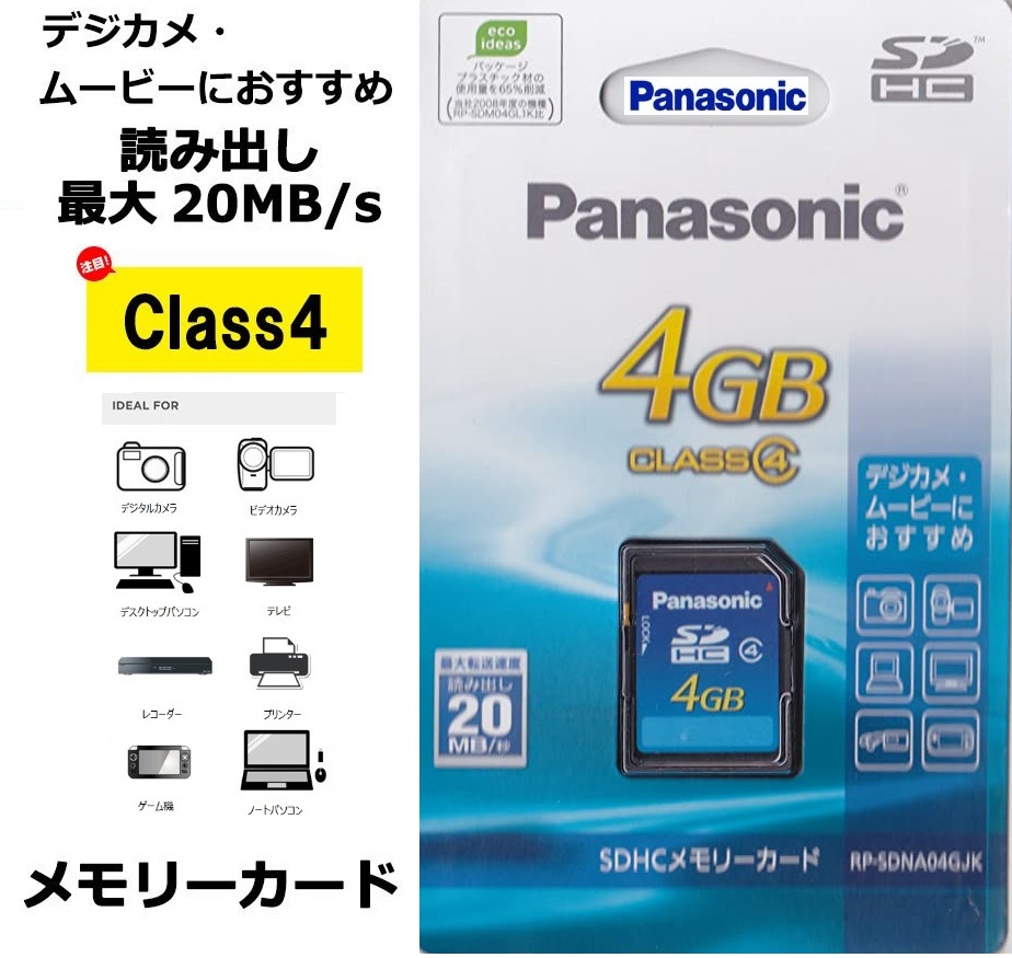 4GB SDHCカード パナソニックメモリーカード CLASS4対応 4GB Panasonic RP-SDNA04GJK デジカメに通販セール状況　外国語　翻訳　通訳　通販