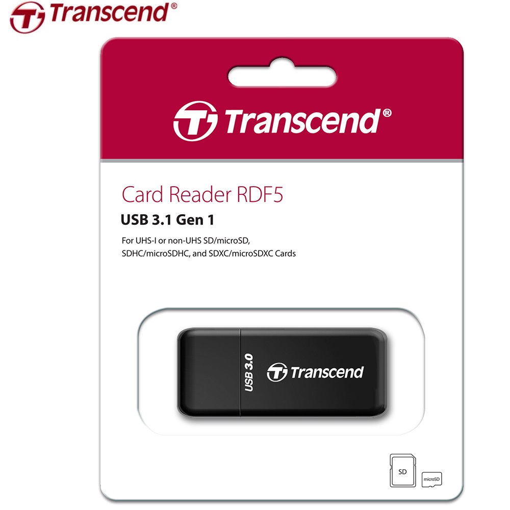 超高速データ転送を提供するRDF5はSuper Speed USB 3.1 Gen1 インターフェースを備え、次世代規格のメモリカードに対応したカードリーダーです。 ●ポータブルデザイン ●コンパクト