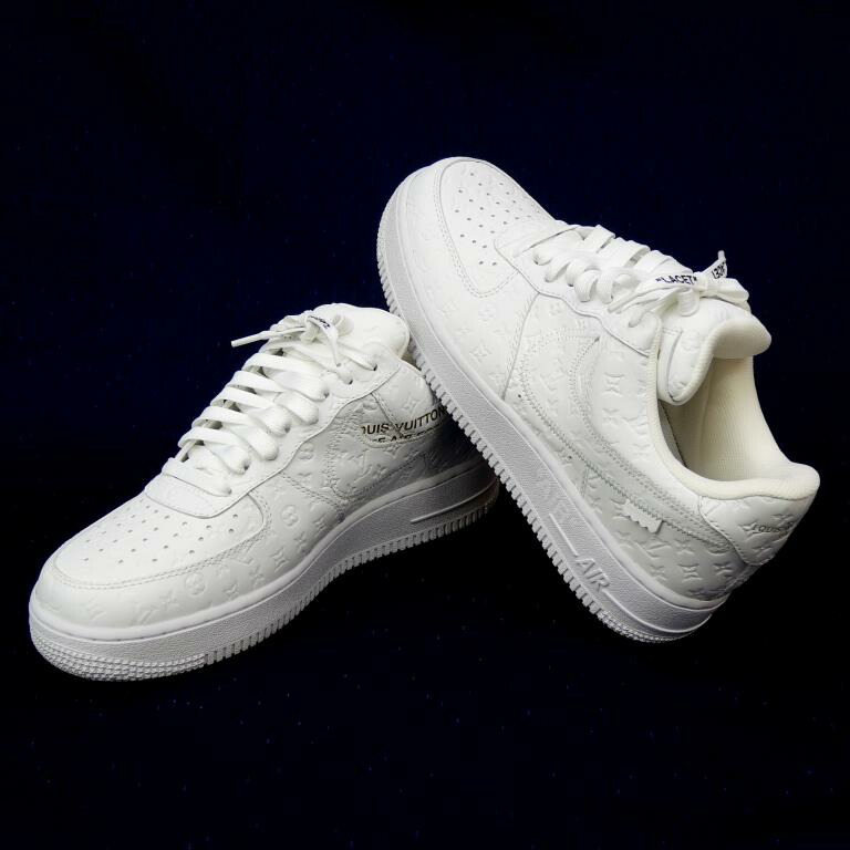 ルイヴィトン×ナイキ LOUIS VUITTON × NIKE エア フォース 1 ヴァージル・アブロー Air Force 1 by Virgil Abloh 白 レザー 7.5(69767)