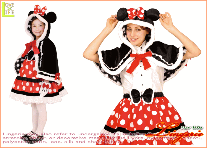 【キッズ】【95R146】ゴシック ミニー ケープ レディ (Disney)【キッズ】【ディズニー】 【仮装】【パーティ】大人も子供も使えるゴシッ