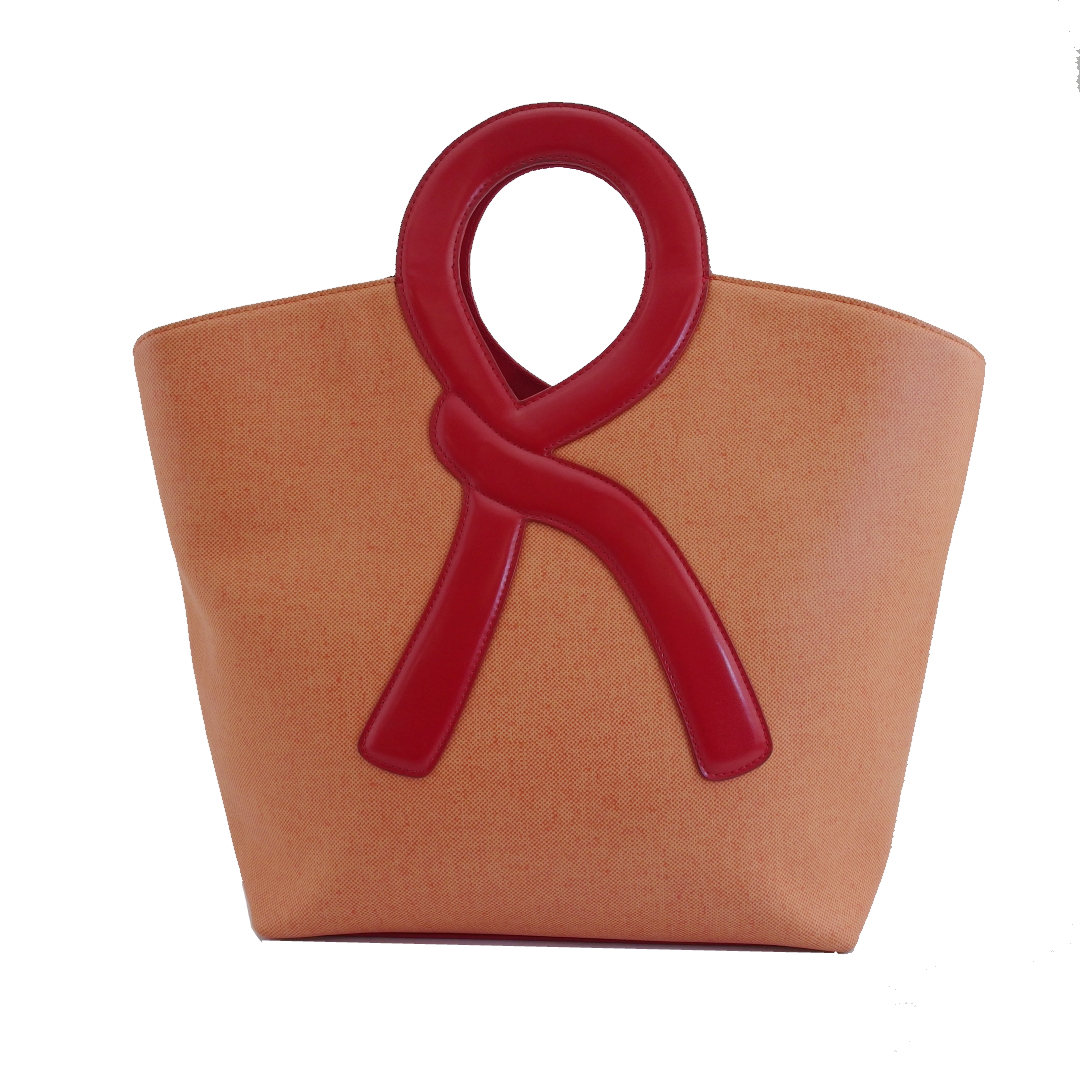 ロベルタ・ディ・カメリーノ Roberta di Camerino ハンドバッグ レッド×オレンジ レディース 中古