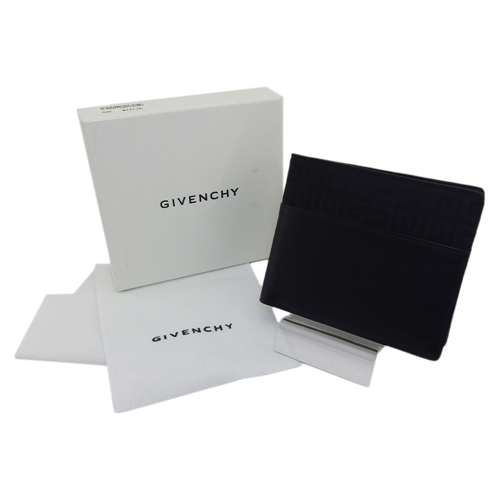 ジバンシィ GIVENCHY 二つ折り財布4Gロゴマーク ブラック レディース 中古