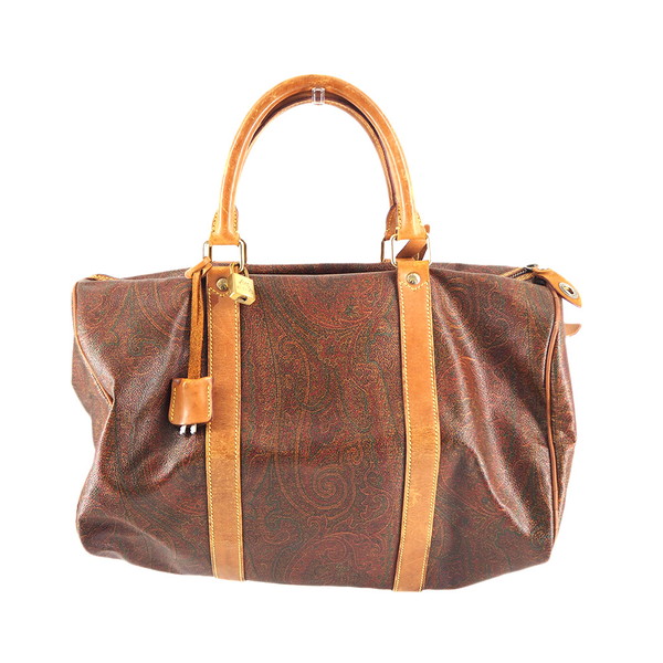 エトロ ETRO ボストンバッグペイズリー ブラウン ベージュ系 レディース 中古