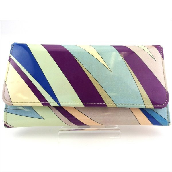 【ポイント超超祭&starf;20％OFFセール中】エミリオプッチ Emilio Pucci 長財布プッチ（柄） ブルー パープル ベージュ系 レディース ..